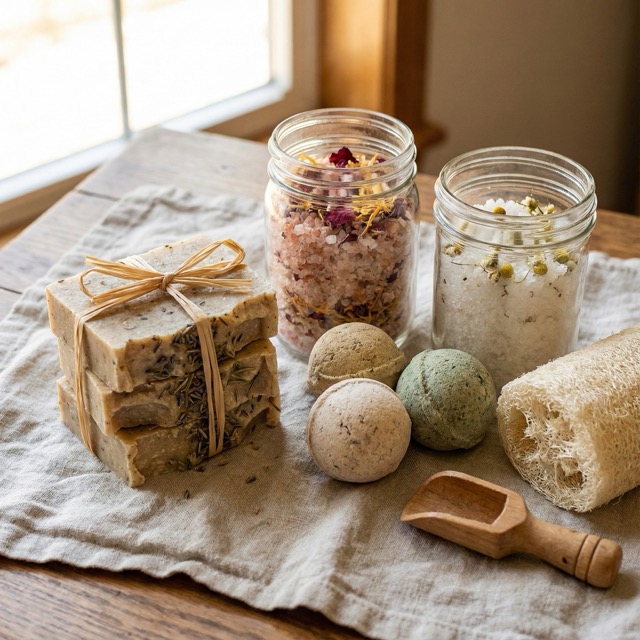 Tout pour le bain : savons, sels, boules effervescentes